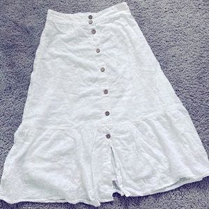 Midi eyelet skirt
